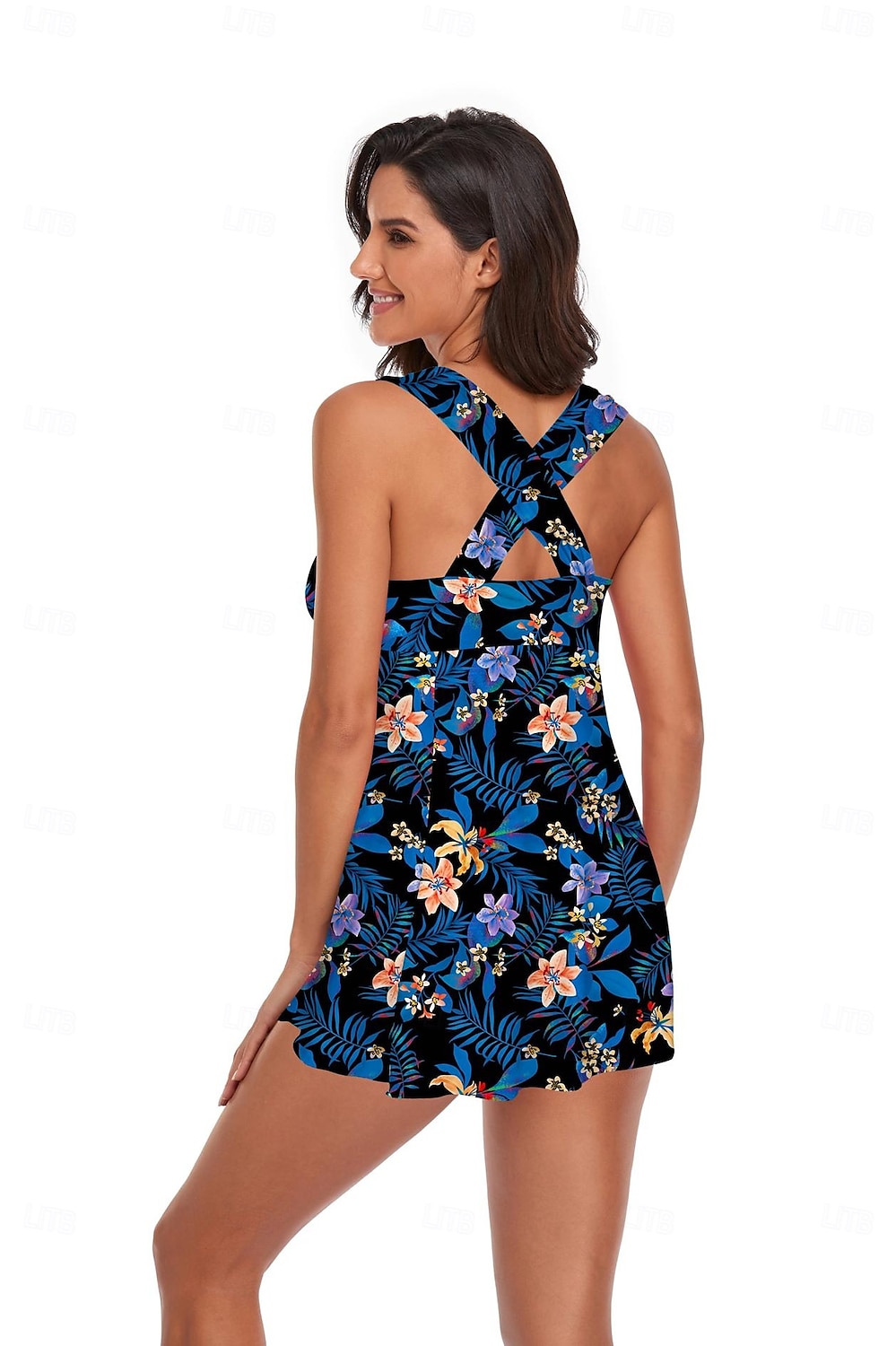 Dame Badetøy Tankini Badedrakt Ferie Vakker Blomsternål i krystall Blader Ermeløs Badedrakter 2025 - $26.99 –P2