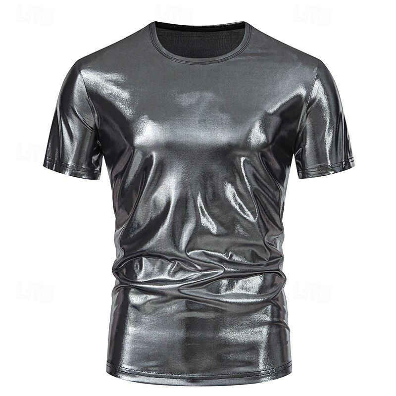Men's Tee Short Sleeve Shirt Tee Top Short Sleeve Crew Neck Spring & Fall Plain Fashion Designer Sexy Vacation Street Going out Silver Green Red Top Tee for Men 2025 - $21.99 –P9