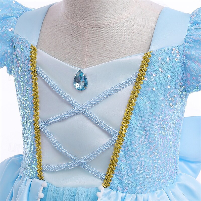 Kids Girls' Dress Color Block Sleeveless Performance Outdoor Mesh Adorable Costume Polyester Midi Casual Dress A Line Dress Tulle Dress Summer Spring 4 years+ Sky Blue 2025 - $31.99 –P10