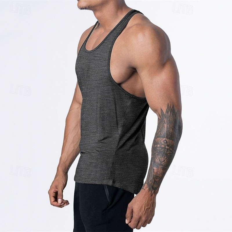 Herren Tank Top Weste Unterhemd Ärmelloses Shirt Ärmellos U-Ausschnitt Sommer Einfach Mode Designer Basic Urlaub Straße Ausgehen Schwarz Rosa Marineblau Top T-Shirt für Herren 2025 - $12.99 –P8