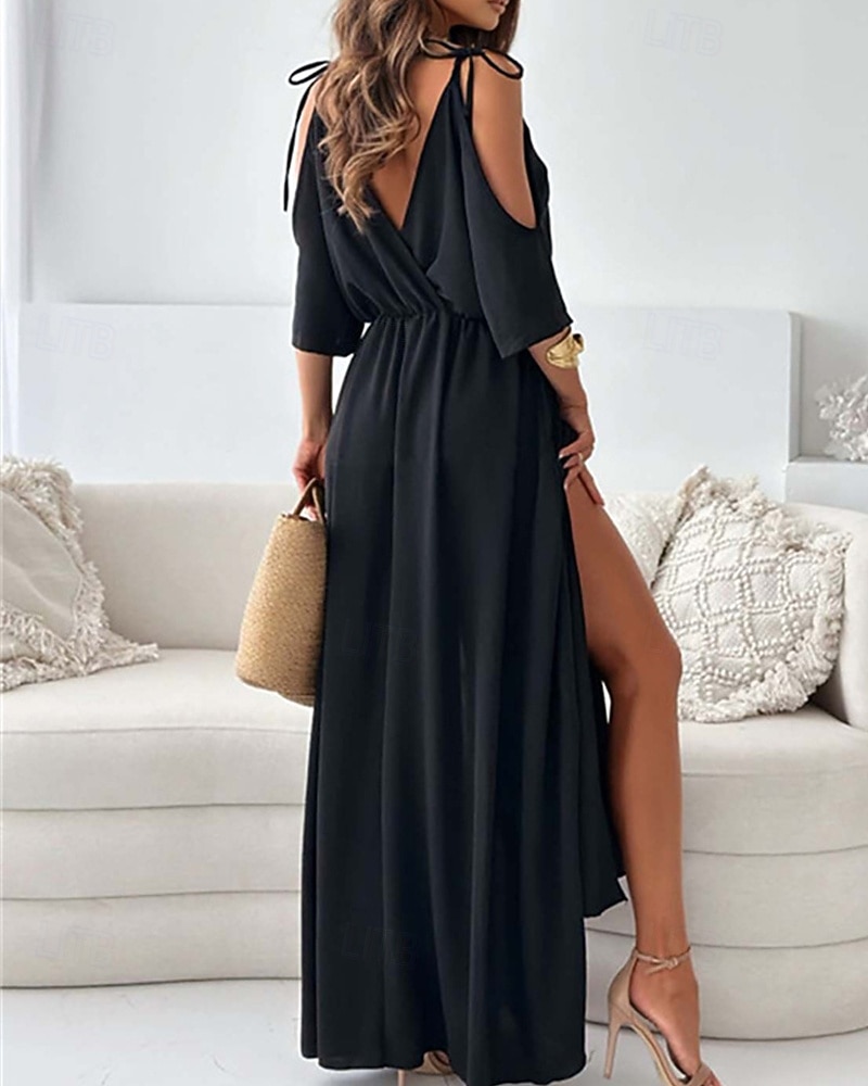 Per donna Abito Lungo Maxi Abito Vestito Casual Vestito a ruota Abito Estivo Moda All'aperto Ferie Data Vestibilità regolare Semplice Senza Maniche Scollo a V Nero Rosa Rosso Estate Primavera del 2026 a $24.99 –P5