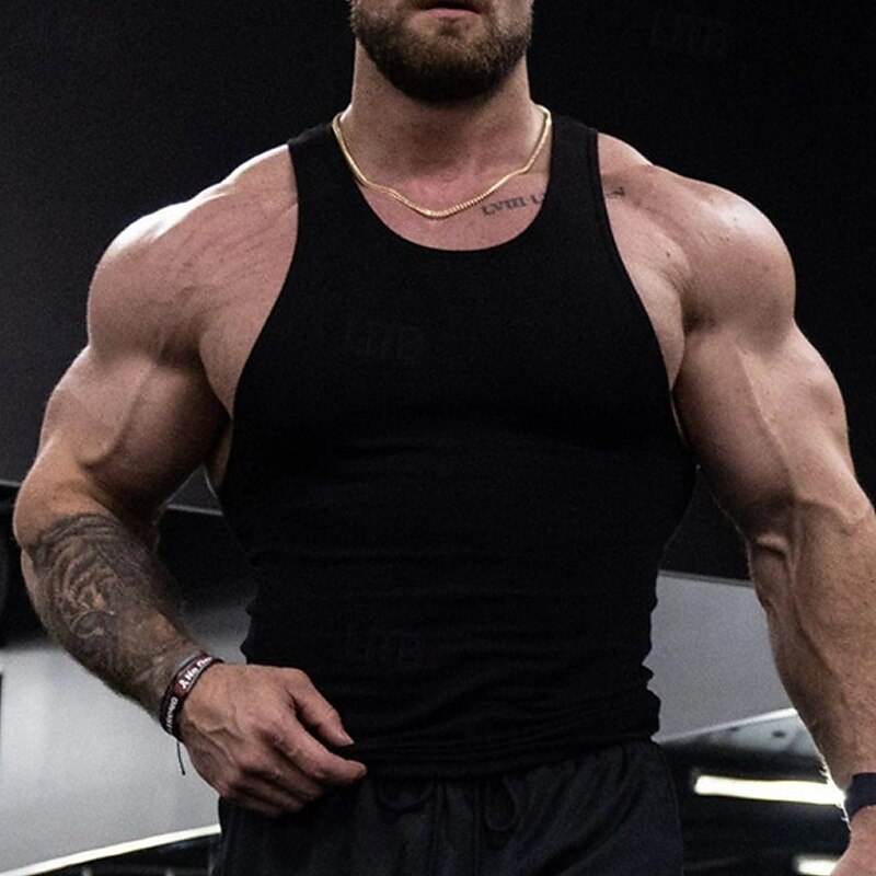 Herren Tank Top Weste Unterhemd Ärmelloses Shirt Ärmellos Rundhalsausschnitt Sommer Einfach Mode Designer Basic Schnelltrocknend Urlaub Straße Ausgehen Hellgelb Schwarz Weiß Top T-Shirt für Herren 2025 - $12.99 –P13