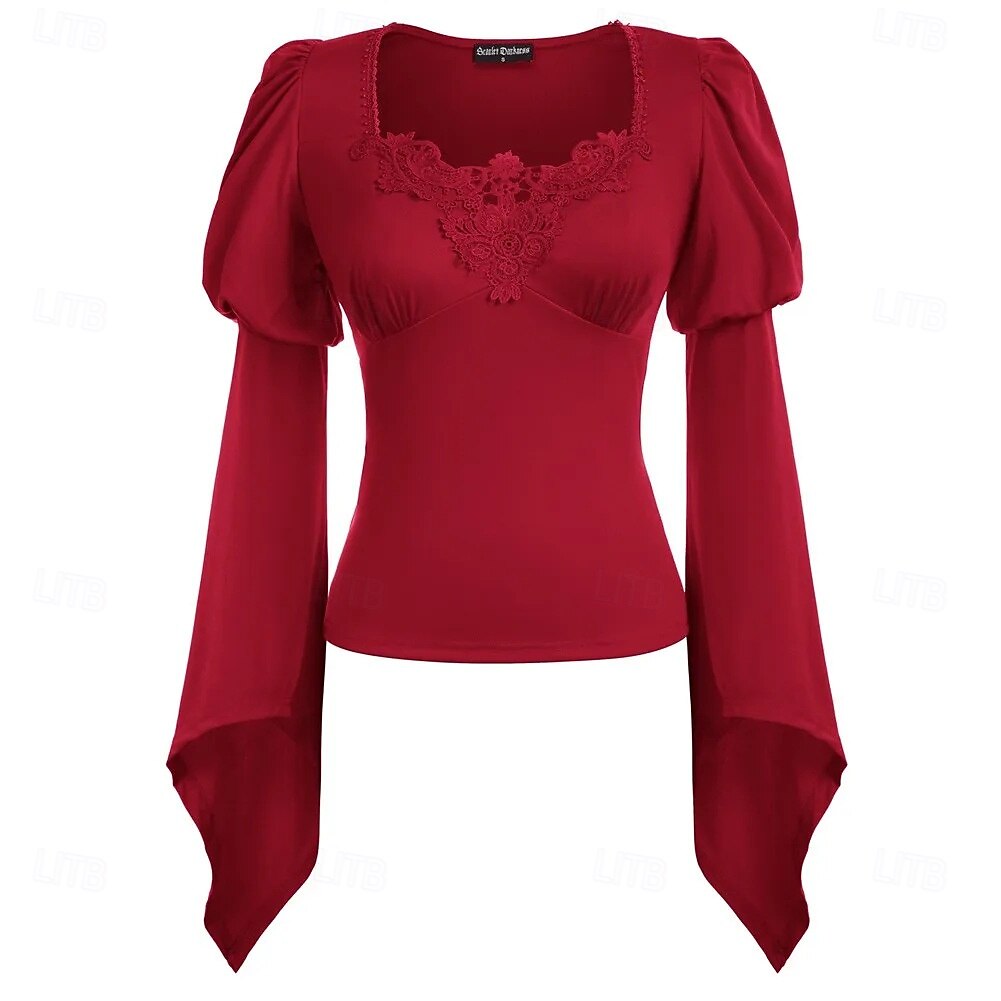 Retro Vintage Rococo Medieval Blouse / Shirt Vampire Vikings Solid Color Women's Celtic Pirate Fantasy Masquerade Casual Daily Adults' Blouse 2025 - $46.99 –P5