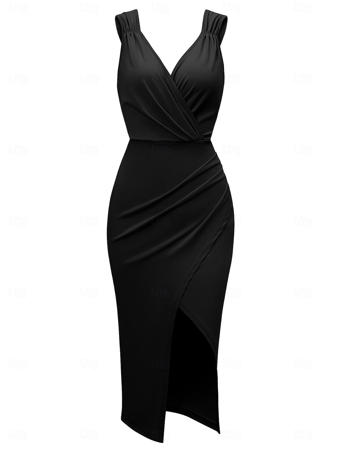 Robe Midi Femme Robe d'Été Uni Robe Bodycon Hors des Épaules Robe Semi-Formelle Invité de Mariage Cocktail Soirée Ajustement Normal Graphique Sans Manches Col V Noir Vert Bleu Clair de 2025 ? $32.99 –P26