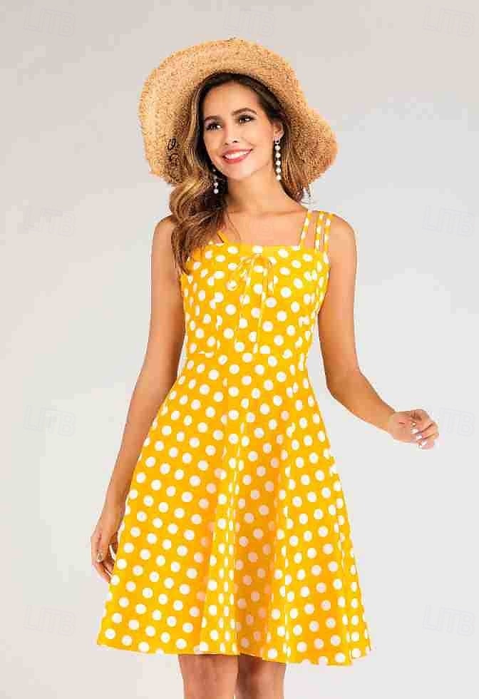 Retro Vintage 1950er Kleid Swing-Kleid Übergröße Tupfen Damen Karneval Maskerade Alltagskleidung Junggesellinnenabschiedsparty Erwachsene Kleid Abschlussballkleider 2025 - $32.99 –P3
