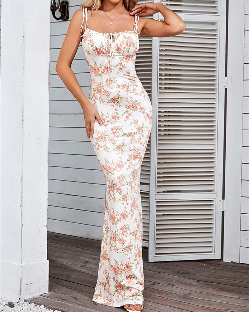 Damskie Sukienka mini Codzienne sukienki Sukienka maxi Sukienka w kwiatki Letnie sukienki Elegancki Codzienny Bez rękawów Urlop Codzienny Randka Regularny Kwiaty Bez rękawów Cienkie ramiączka Blush 2025 - $25.99 –P1