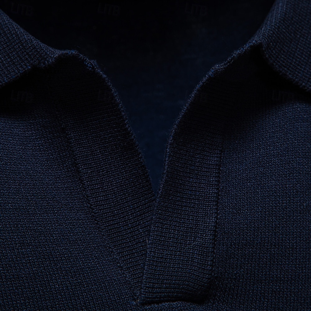 Voor heren Polo Gebreide polo Formeel Werk Meeuwenhalsband Korte mouw Kleurenblok Lapwerk Zomer Marineblauw Khaki Leger Groen Polo 2025 - $26.99 –P11