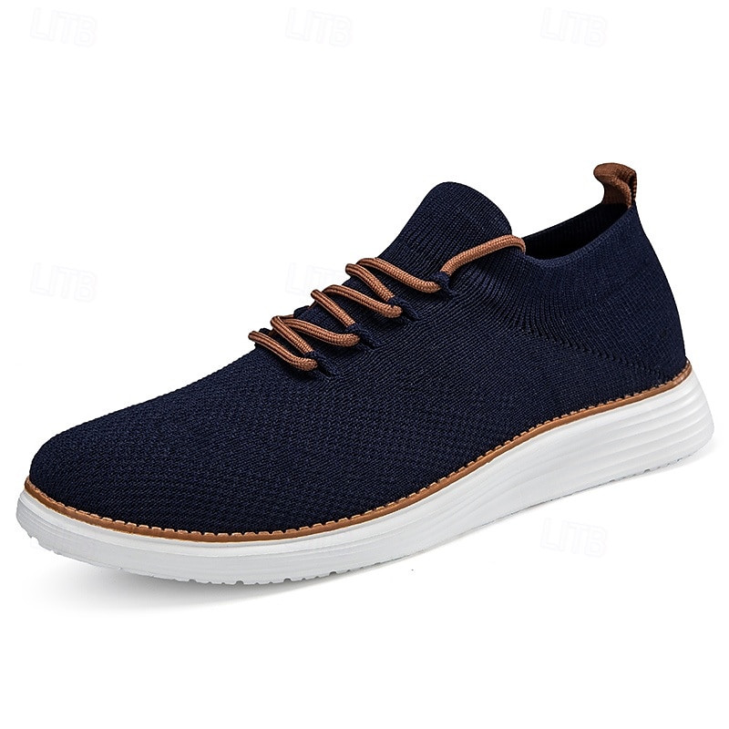 marineblaue Strick-Sneaker für Herren mit Schnürung und gepolsterter Sohle für bequemes Tragen im Alltag 2025 - $34.99 –P4