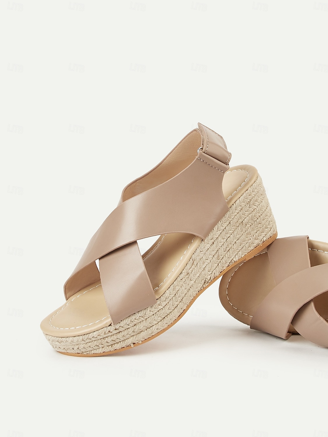 černé espadrilkové sandály na klínku pro ženy – stylový design s křížovým páskem, pohodlná letní obuv, ideální na pláž a běžné výlety 2025 - $24.99 –P2