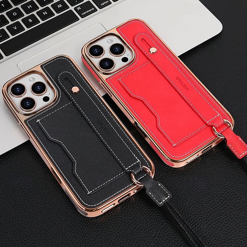 Θήκη Τηλεφώνου για iPhone 16 Pro Max Plus iPhone 15 Pro Max Plus iPhone 14 13 12 Pro Max Plus Πίσω Κάλυμμα με Στήριγμα με Λουράκι με Ραβδί Καρπού Ρετρό TPU Πλαστικοποίηση 2025 - $27.99 –P2