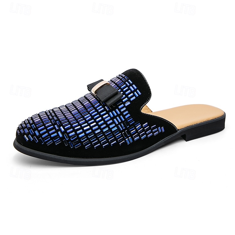 Herren-Slipper aus braunem Wildleder mit metallisch-goldenen Nieten und Schleifenakzent – stilvolle Freizeit-Loafer für den Alltag und besondere Anlässe 2026 - $46.99 –P2