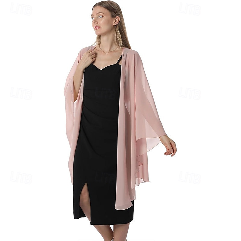 scialli e mantelle in chiffon, scialle per feste di nozze, sciarpa per donna, abito da sera da sposa, abiti per occasioni speciali del 2025 a $29.99 –P17