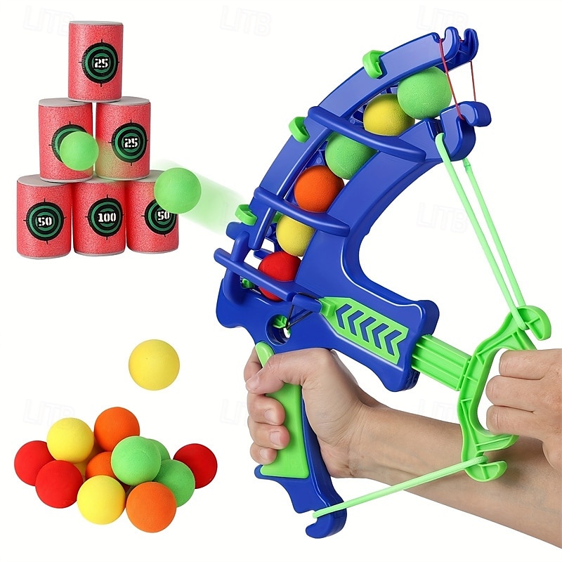 12-delige interactieve schietspelset met pijl en boog, educatief zacht kogeldoelspel, geschikt voor gezinsentertainment, interactie tussen ouder en kind 2025 - $31.99 –P1