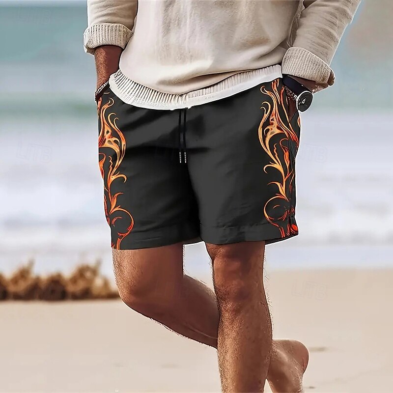 Herre Badeshorts Surfeshorts 4-veis strekkstoff Surfeshorts Bunner Snorer Med lommer Svømming Surfing Strand Vannsport Tropisk Trykket Sommer Vår 2025 - $12.99 –P4