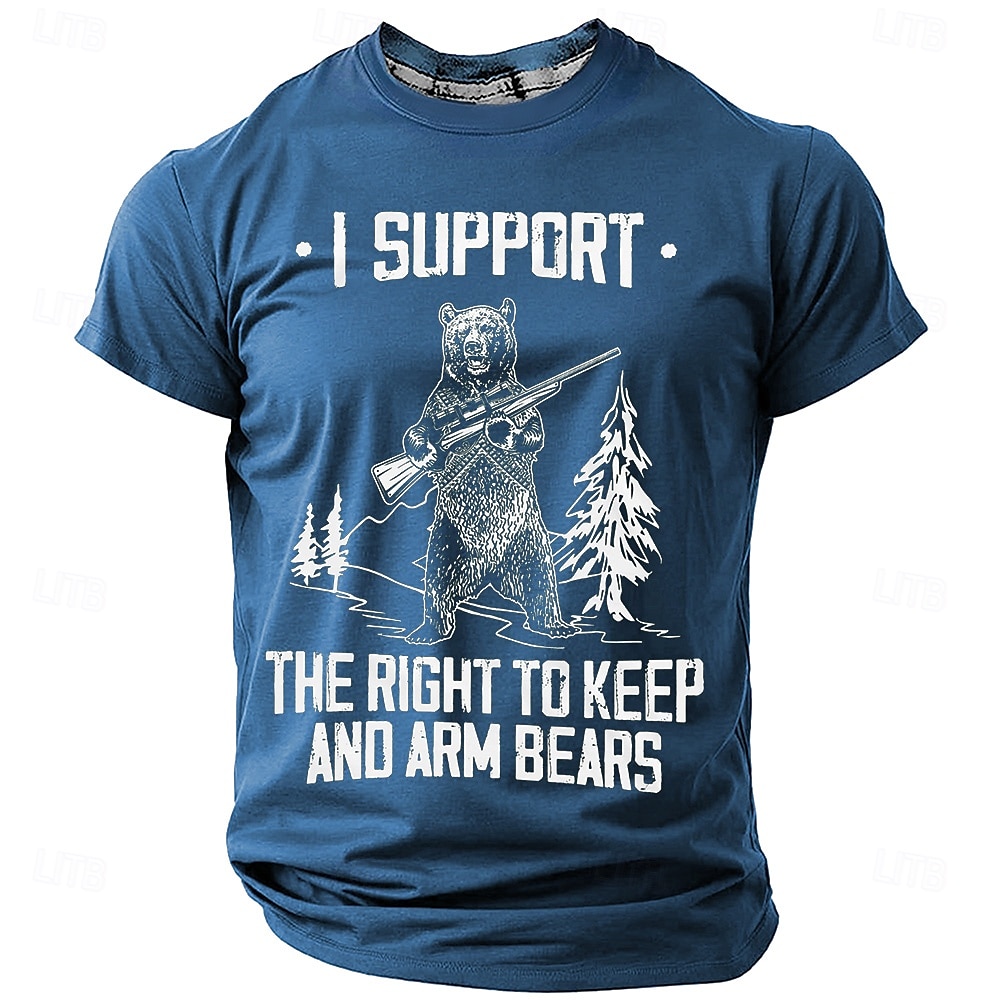 Férfi Medve Vicces szleng Póló Rövid ujjú póló 3D nyomtatás Terített nyak Ing Divat Napi Utca Napi Fekete Medence Lóhere Nyár Tavasz Ruházat S M L XL XXL XXXL 2025 - $17.99 –P6
