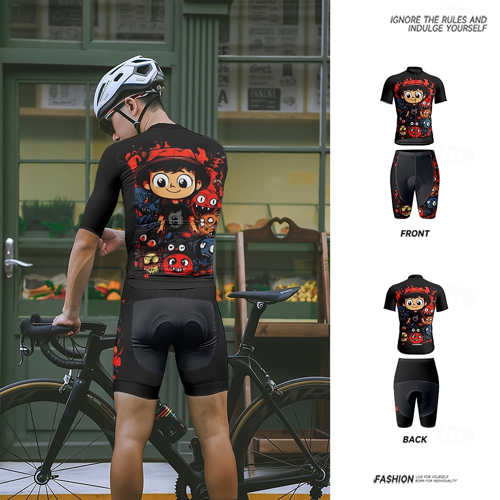 Муж. Велокофты и велошорты Мультипликация С короткими рукавами Велоспорт Наборы одежды с 3 задними карманами Горные велосипеды Шоссейные велосипеды 2025 - $47.99 –P16