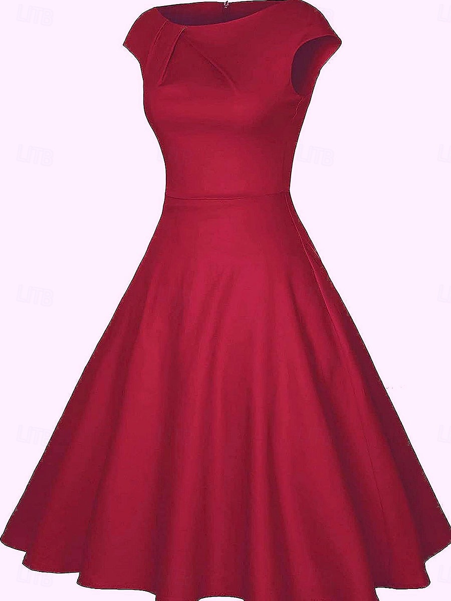 Damen kleid lang Casual kleid Maxidress A Linie Kleid Basic Brautkleider schlicht Urlaub Party Arbeit Regular Fit Glatt Ärmellos Rundhalsausschnitt Schwarz Wein Rote Sommer Frühling 2025 - $28.99 –P7
