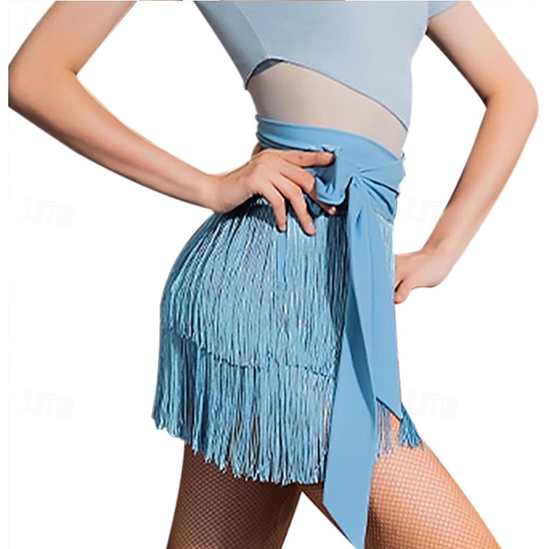 fustă de dans cu franjuri pentru fete adolescente fuste mini înfășurate în creion latin pentru club de noapte festival carnaval 2025 - $32.99 –P6