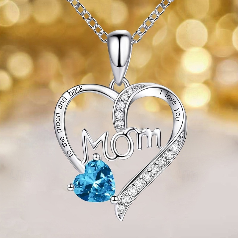 1pc Heart-shaped Lettering Necklace, Ideal Gifts for Mother's Day, Black Friday, Thanksgiving, Christmas, Valentine's Day, Anniversary, Birthday, and Shopping Festival Gifts for Mom, Wife, Best Friend 2025 - $12.99 –P5