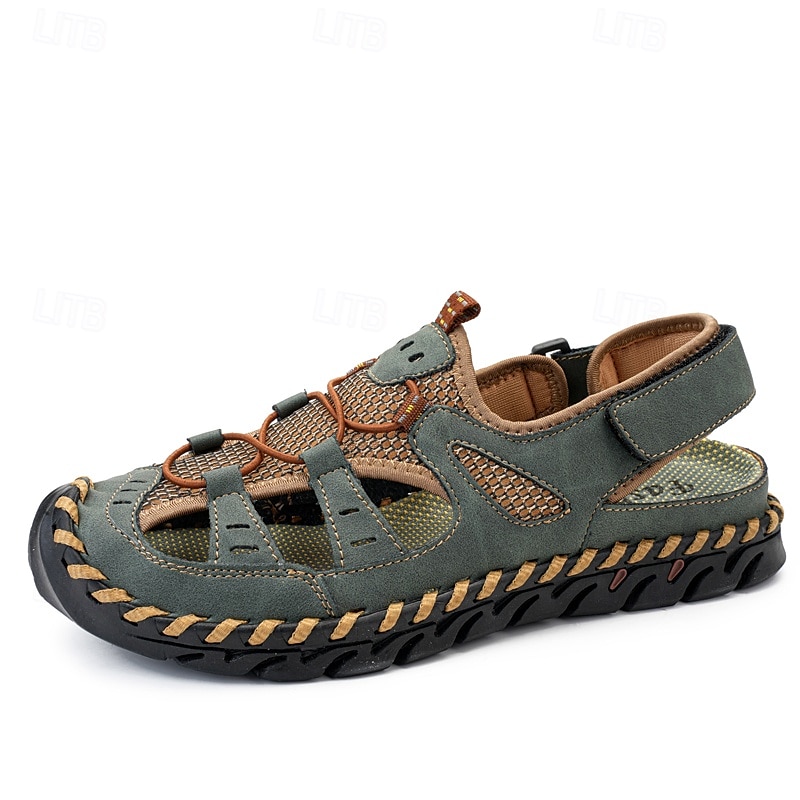 Per uomo Sandali Scarpe fatte a mano Pelle crosta Traspirante Comodo Antiscivolo Con lacci intrecciali Giallo-marrone Nero Marrone del 2025 a $34.99 –P2