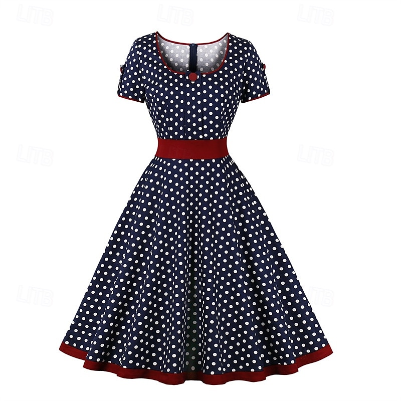 Retro Vintage 1950s Dress Swing Dress Polka Dot Women's Carnival Masquerade Daily Wear Bachelorette Party Adults' Dress Homecoming Dresses 2025 - $34.99 –P11