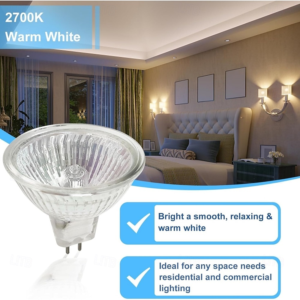 2026年 １０個 50 W ハロゲン電球 680 lm GU5.3 MR16 1 LEDビーズ 12 V  コレクション – $18.99 –P4