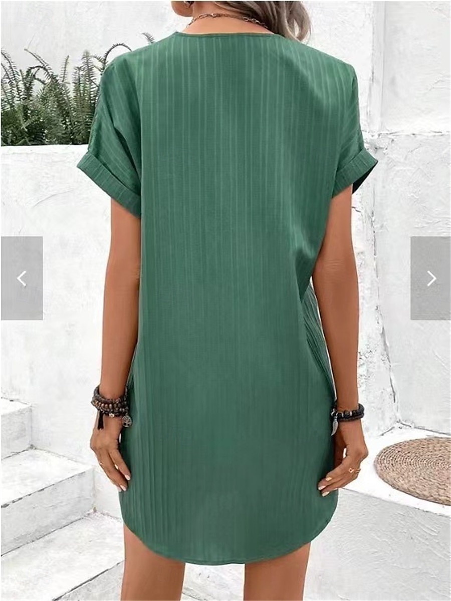 Rochie Mini Femei Rochie Corset Rochie T Shirt Rochie Tee Rochie Shift Rochie Casual Vacanță Daily Regular Fit Grafic Mâneci Scurte Guler în V Negru Roz Vin Albastru Vară 2025 - $15.99 –P3