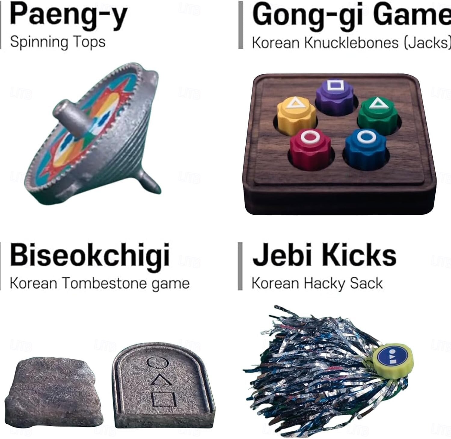 Jeu coréen Gonggi, jeu de lancer coréen Gonggi (jeu traditionnel coréen) - Jebi Chagi, Gong-Gi, Biseokchigi, Paeng-y, Ddakji, jeu de fête familiale (1 ensemble) de 2025 ? $16.49 -P2