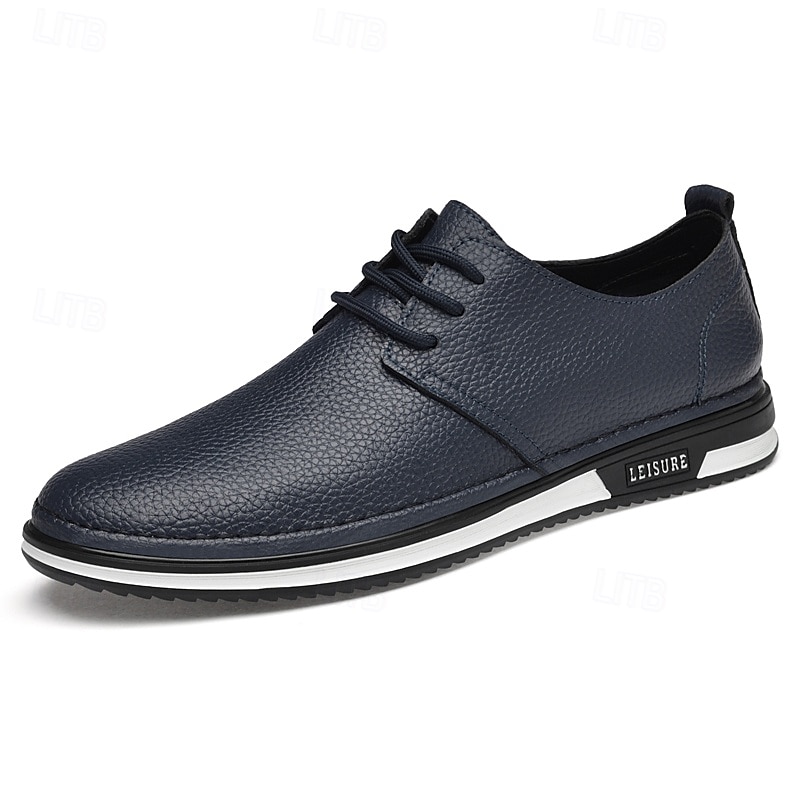 scarpe da ginnastica casual stringate in similpelle bianca da uomo, comode scarpe antiscivolo con suola in gomma, ideali per l'uso quotidiano e per il tempo libero del 2025 a $54.99 –P3