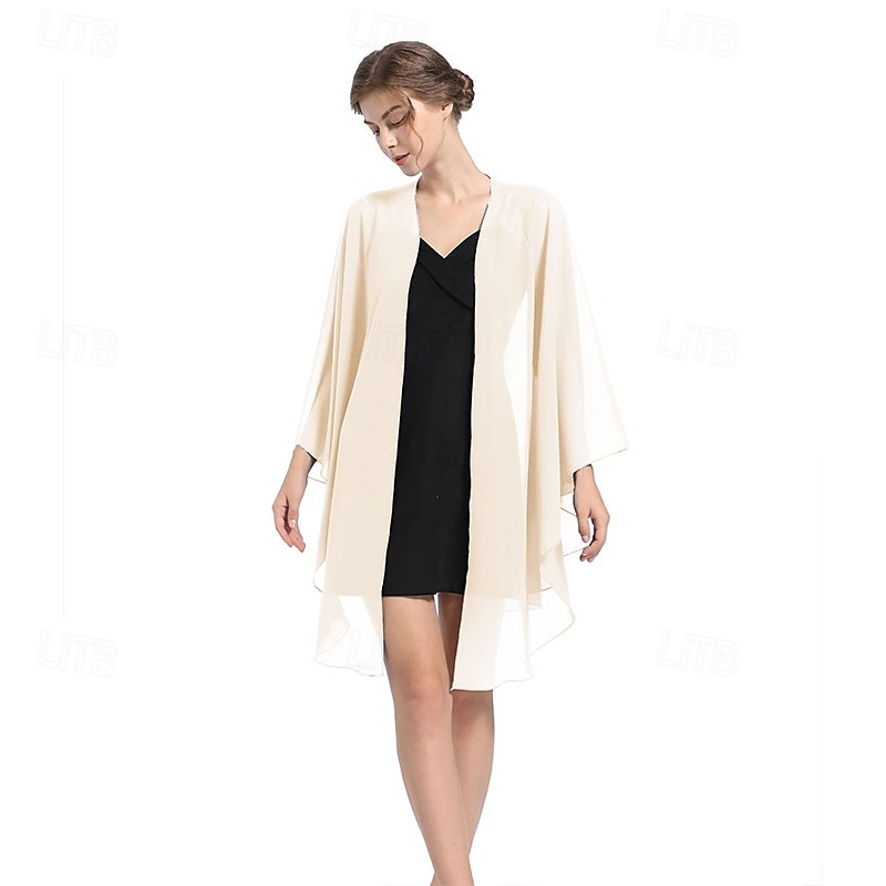 scialli e mantelle in chiffon, scialle per feste di nozze, sciarpa per donna, abito da sera da sposa, abiti per occasioni speciali del 2025 a $29.99 –P2