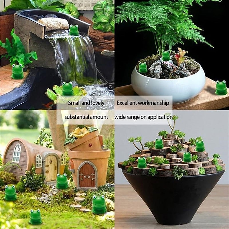 μικροσκοπικά ζωάκια από ρητίνη βατράχων, διακόσμηση κήπου με μίνι βατράχια, ειδώλια βατράχων από πράσινο ρητίνη, παιχνίδι βατράχων κρυφών, μινιατούρα τοπίων με βρύα στον κήπο με νεράιδες 2025 - $8.49 –P2