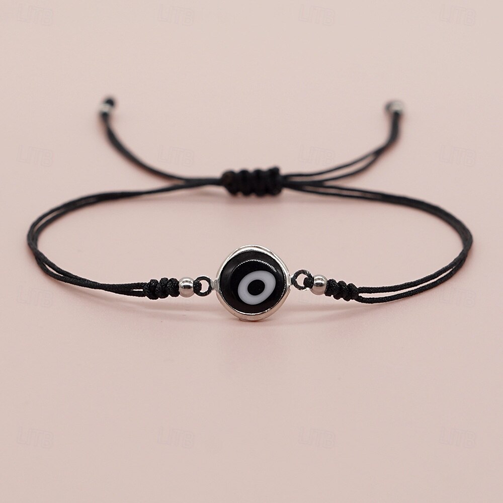 1 pulsera de cuerda con cuentas en forma de ojo de diablo, colorida pulsera de amistad con cuerda de mano, joyería ajustable 2025 - $11.49 –P4