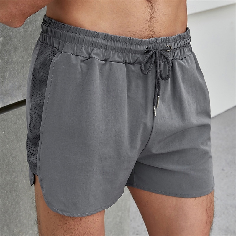 Men's Athletic Shorts Shorts Running Shorts Gym Shorts Sport Daily Quick Dry Comfortable Pocket Drawstring Elastic Waist Plain Short Gymnatics Casual Activewear Black Blue Micro-elastic 2025 - $16.49 –P9