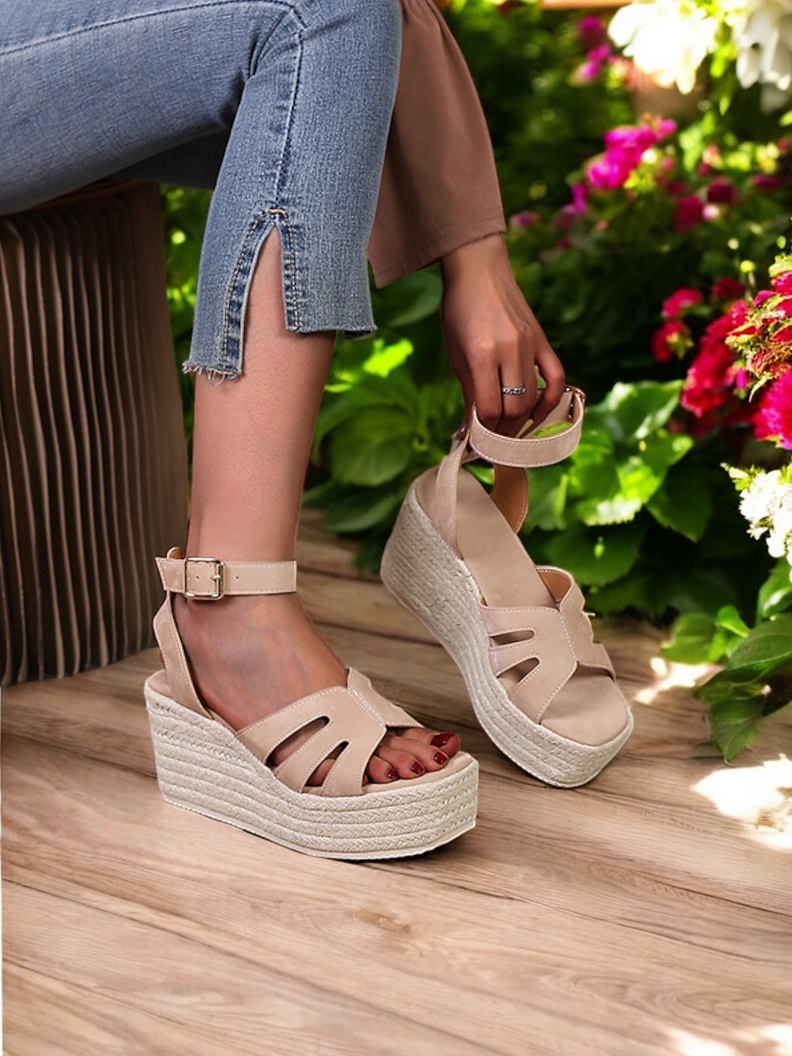 női espadrille platform ékszandál – nyitott orrú bokapántos nyári cipő hétköznapi, strand- és nyaralási viselethez 2025 - $44.99 –P2