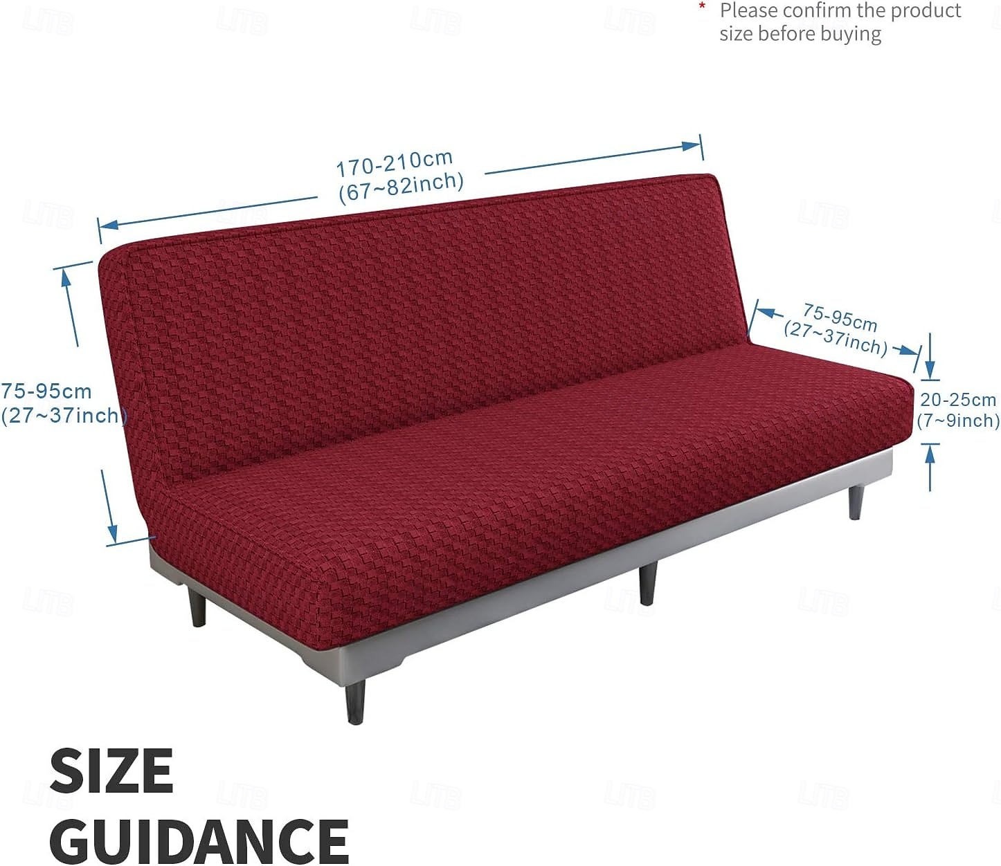 Jacquard Futon Cover Stretch Armless Futon Sofa Cover Soft Futon Slipcover with Elastic Bottom Thick Sofa Bed Furniture Protector Covers for Washable Futon 2025 - $29.99 –P2