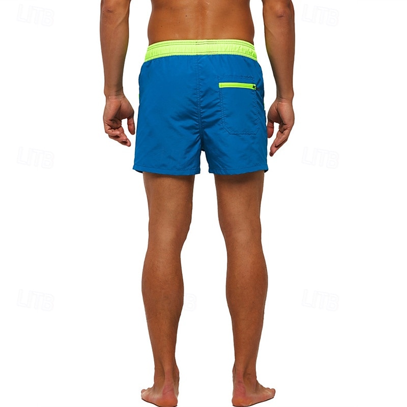 Homens Calção Justo de Natação Shorts de Natação Bermuda de Surf Calças Com Cordão Com bolsos Natação Surfe Praia Esportes Aquáticos Retalhos Cor Sólida Verão Primavera de 2025 por $25.99 –P4