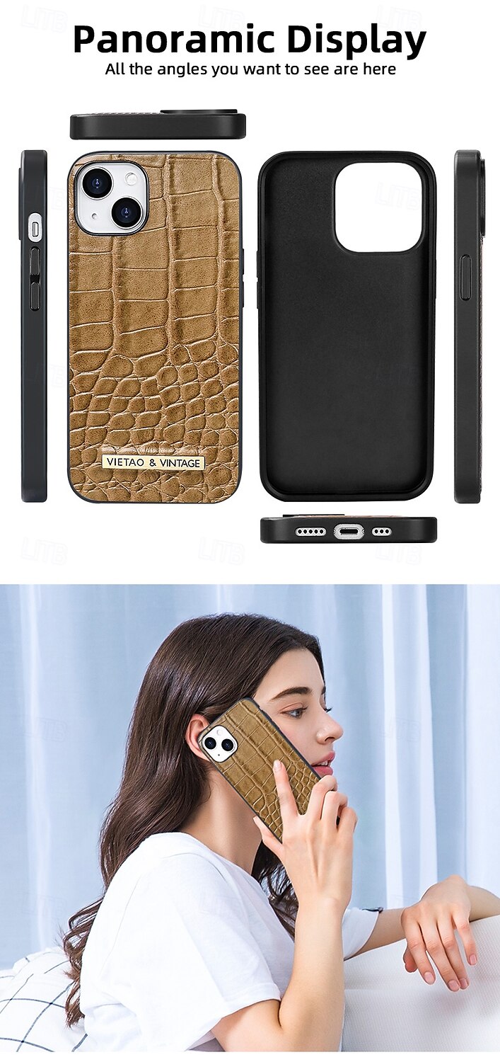 телефон Кейс для Назначение айфон 16 айфон 16 про айфон 16 про макс айфон 15 iPhone 15 Pro Max iPhone 14 Pro Max iPhone 13 12 Pro Max Кейс на заднюю панель Защита от удара Ретро Кожа PU 2025 - $18.99 –P5