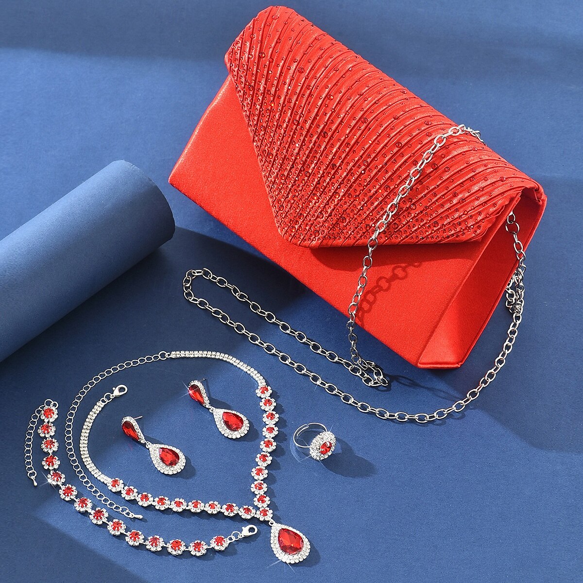 Bruidssieradensets 1 Legering Kettingen Dames Stijlvol Luxe Schattig Zin in hebben Geometrische vorm Sieraden set Voor Feestavondkleding 2025 - $28.99 –P1