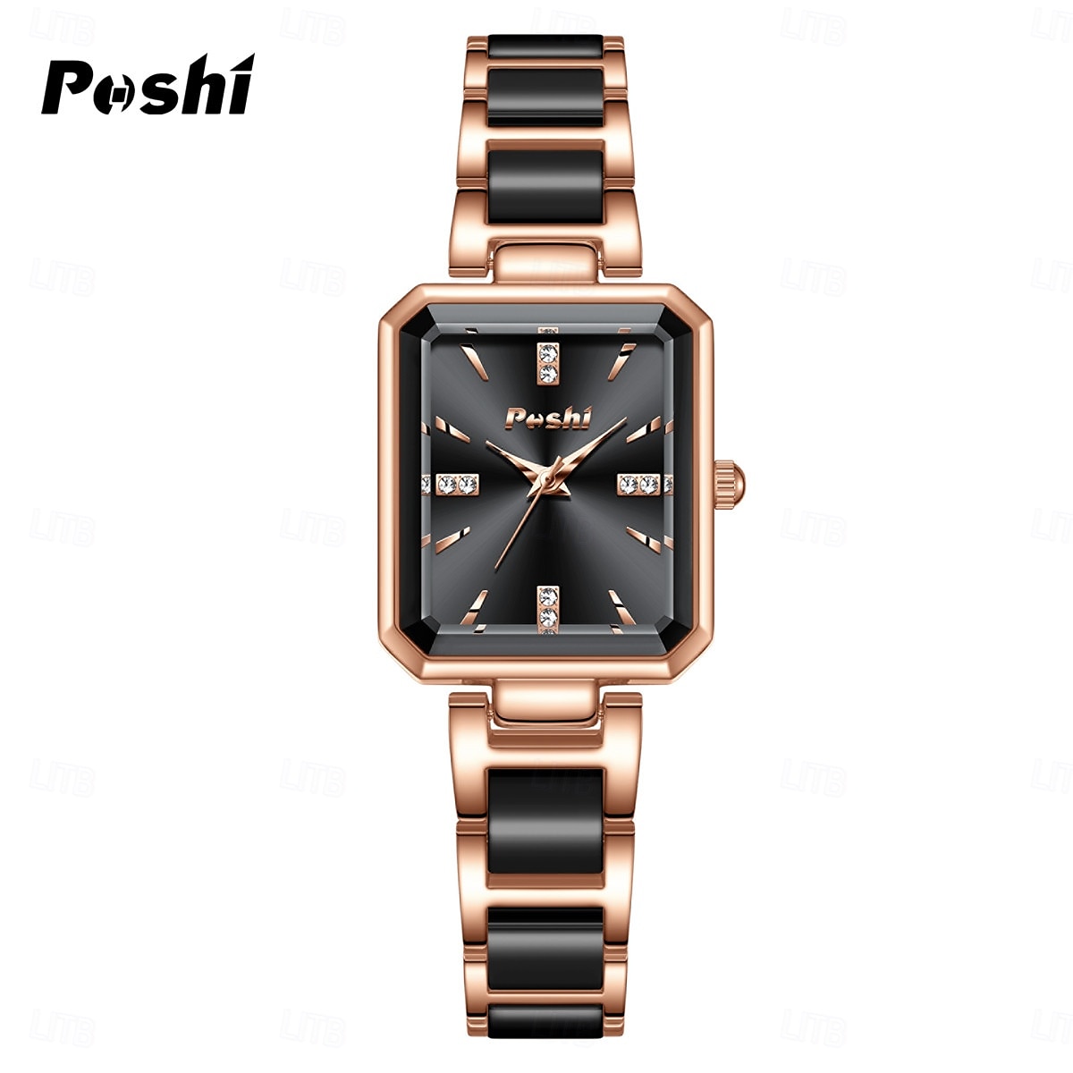 poshi modieuze dameshorloge licht luxe diamant ingelegd vierkant temperament quartz horloge 2025 - $22.99 –P7