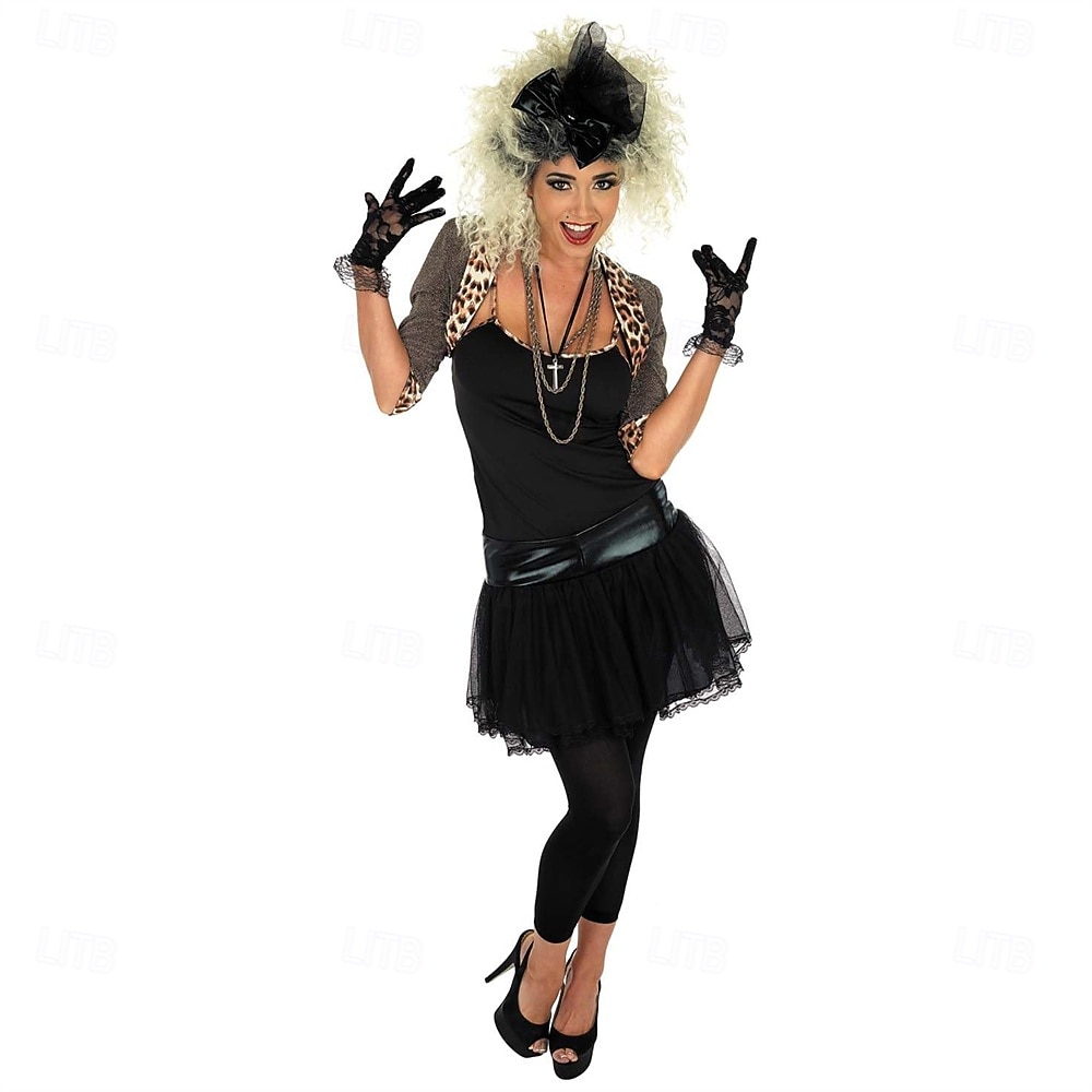 Retro / vintage 80-talet fint Cosplay-kostym Kläder Tutu Popstjärna Rocker Maskeradkläder Dam Maskerad Fest Prideparad Pride månad Vuxna Kjol Handskar Strumpor 2025 - $47.99 –P10