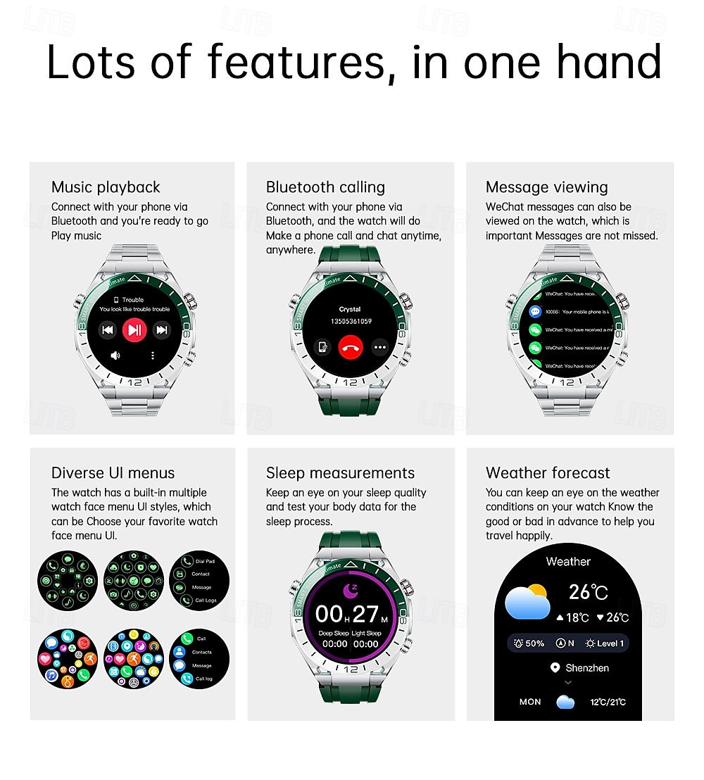 Reloj inteligente de 1 pulgada smartwatch reloj de fitness reloj para correr Bluetooth compatible con Android iOS hombre impermeable manos libres rastreador de pasos caja de reloj de 40mm IP 67 2025 - $67.99 –P12