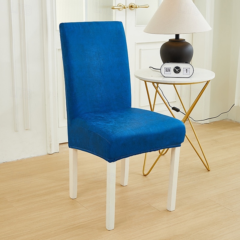 PU Leather fabric solid color chair cover waterproof Dining seat Chair Covers Hotel Banquet wedding Seat Covers Chair Protector 2025 - $25.99 –P5