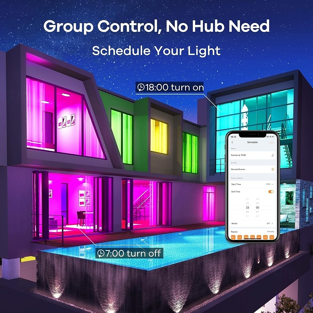 A19 E27 RGB Smart Light Bulb – Bluetooth & WiFi Color Changing, Dimmable 10W LED Bulb with Music Sync, Works with Tuya APP 2025 - $5.99 –P4