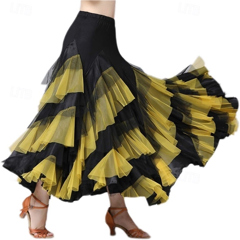 gonna lunga elegante da ballo latino da donna con orlo a strati del 2026 a $58.99 –P1