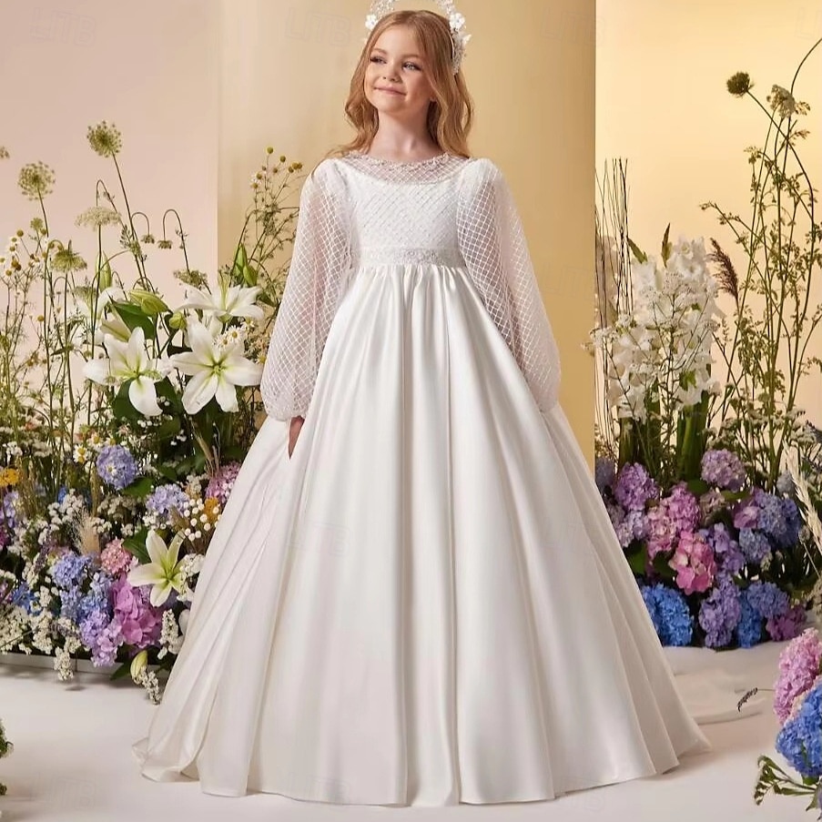 Ball gown dlouhé po podlahu šaty pro družičky Quinceanera Elsa Frozen dívčí roztomilé plesové šaty tyl s řaseným královským stylem tutu fit 3-16 let 2025 - €108.99 –P2