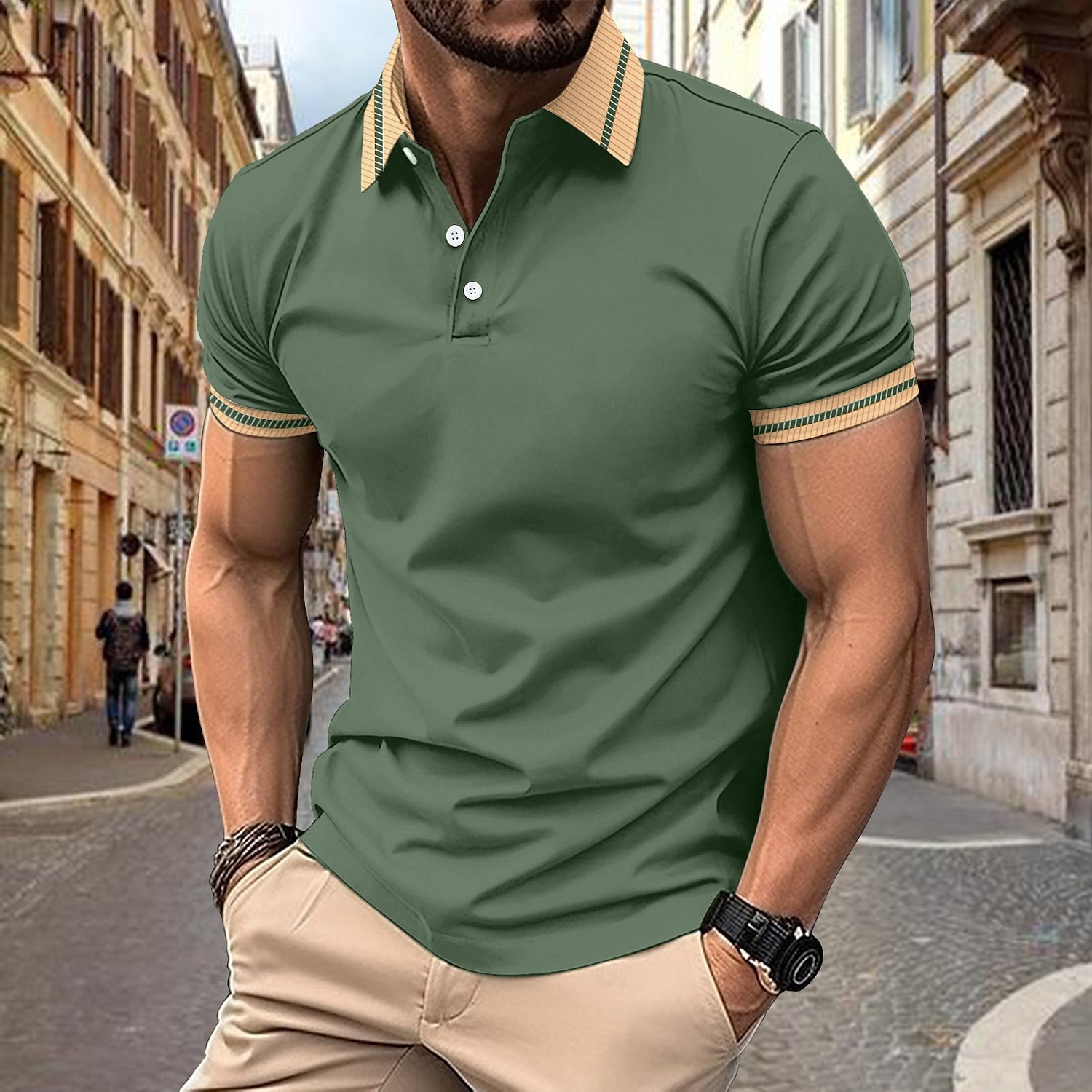 Men's Polo Shirts Golf Shirt Business Classic Short Sleeve Color Block Buttons Spring & Summer Black White Light Green Burgundy Navy Blue Royal Blue Polo Shirts 2025 - $13.99 –P11
