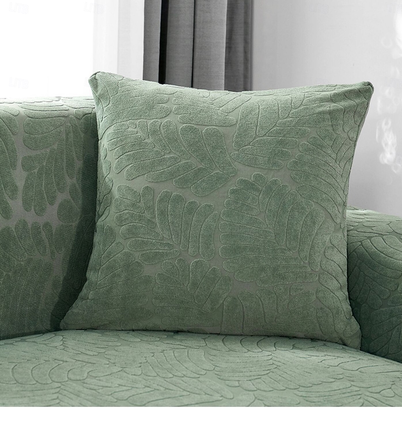 Chenille-blad quiltet putetrekk med bølget kant supermyke firkantede dekorative putetrekk sofa sofa stue 2025 - $15.99 –P5
