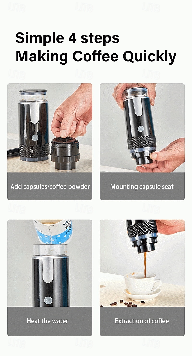 160ML Mini Wireless Portable Electric Capsule Coffee Machine Black 1200mAh USB Charging Outdoor Business Travel Car Coffee Maker 2025 - $44.99 –P6