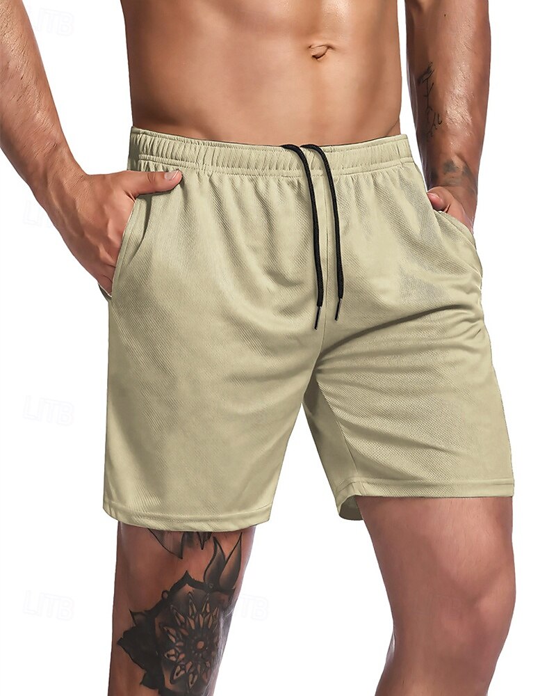Homens Shorts ativos Shorts de moletom Calção Shorts de verão Bolsos Com Cordão Cintura elástica Tecido Conforto Curto Esportes Diário Para Noite Moda Casual Preto Verde Tropa Micro-Elástica de 2025 por $13.99 –P6