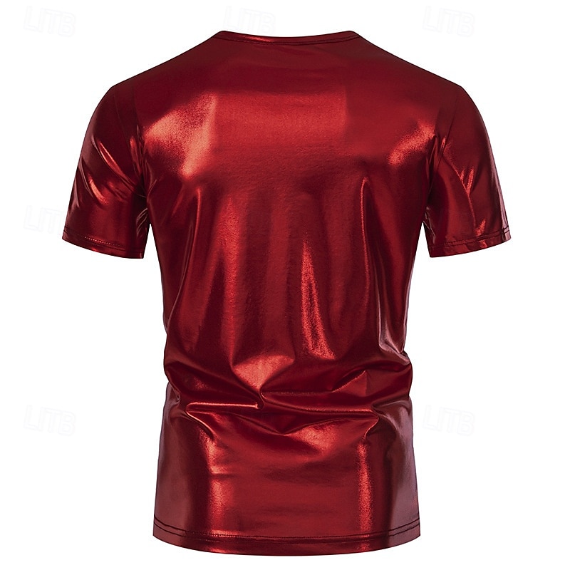 Men's Tee Short Sleeve Shirt Tee Top Short Sleeve Crew Neck Spring & Fall Plain Fashion Designer Sexy Vacation Street Going out Silver Green Red Top Tee for Men 2025 - $21.99 –P3